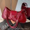 Fashion Patent Leather Underarm Small Bag Women's 2025 New High-end Sense Versatile Baguette Bag Niche Design Shoulder Bag Tide