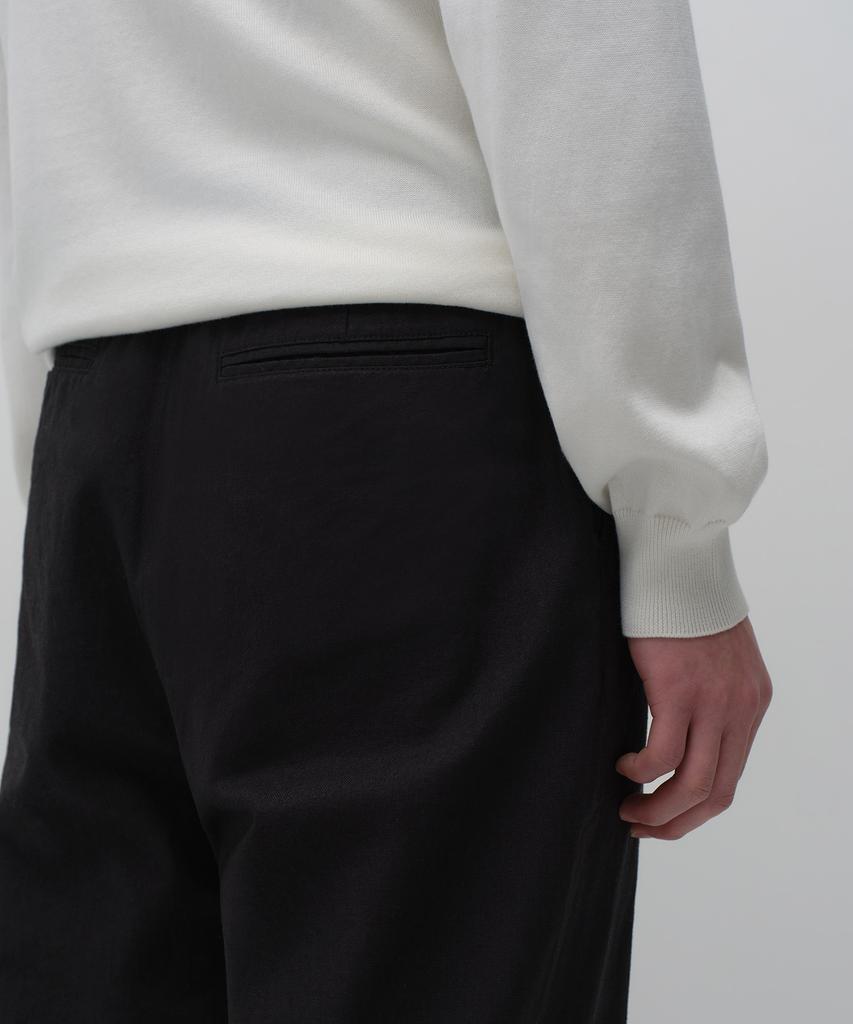 MUSINSA STANDARD [City Workers] Linen Blend Tapered Pants [Black]