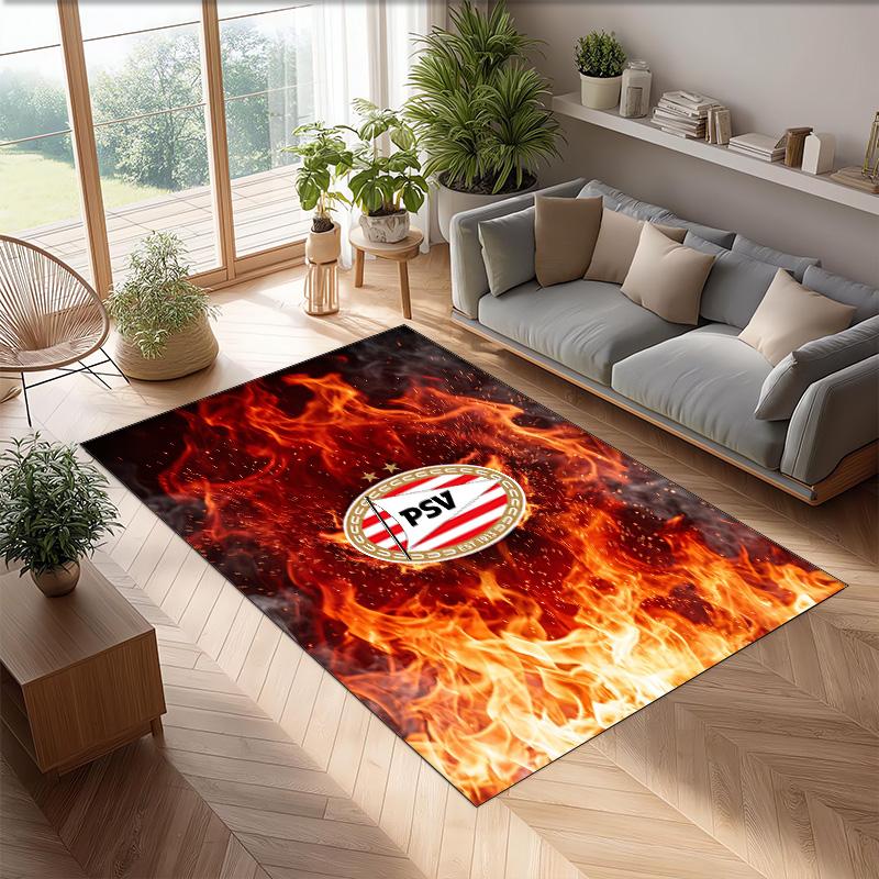 PSV Eindhoven FC Soccer Football Pattern Soft Area Rug Non Slip Indoor Floor Carpet Sports Decor Mat for Bedroom