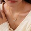 Exquisite butterfly Necklace Fashion Stainless Steel Luxury Zircon Jewelry Commute Pearl Tassel Chokers Necklaces ALN2601000252