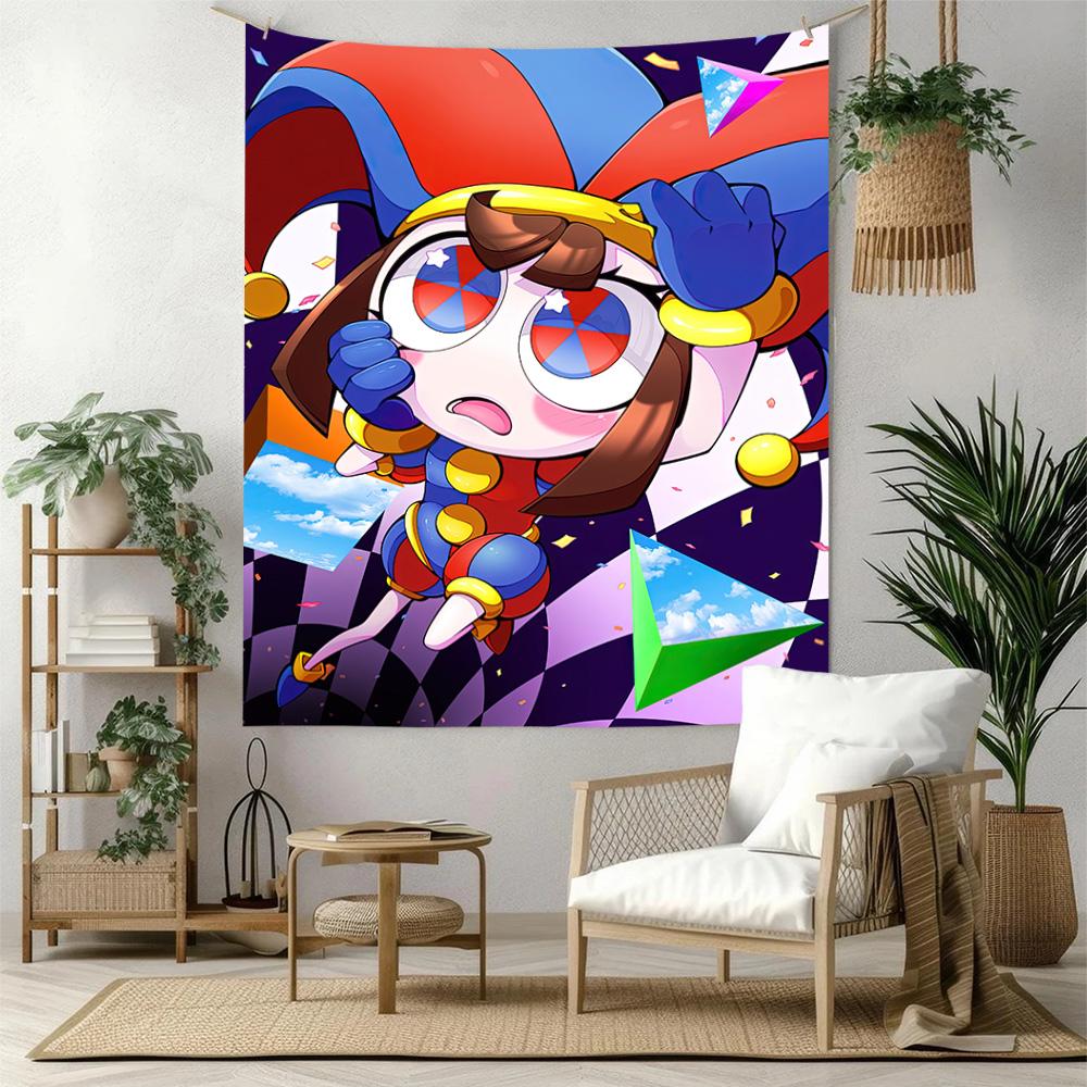 Digital Circus5 Wall Decor Tapestry Art For Pet Memorial Birthdaywedding Party Backdrop Family Gift