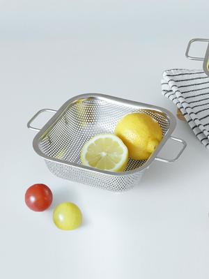 Возрождается. Квадратное сито с перфорированной ручкой из нержавеющей стали J 304, 16 см / Многоцелевая корзина для процеживания овощей