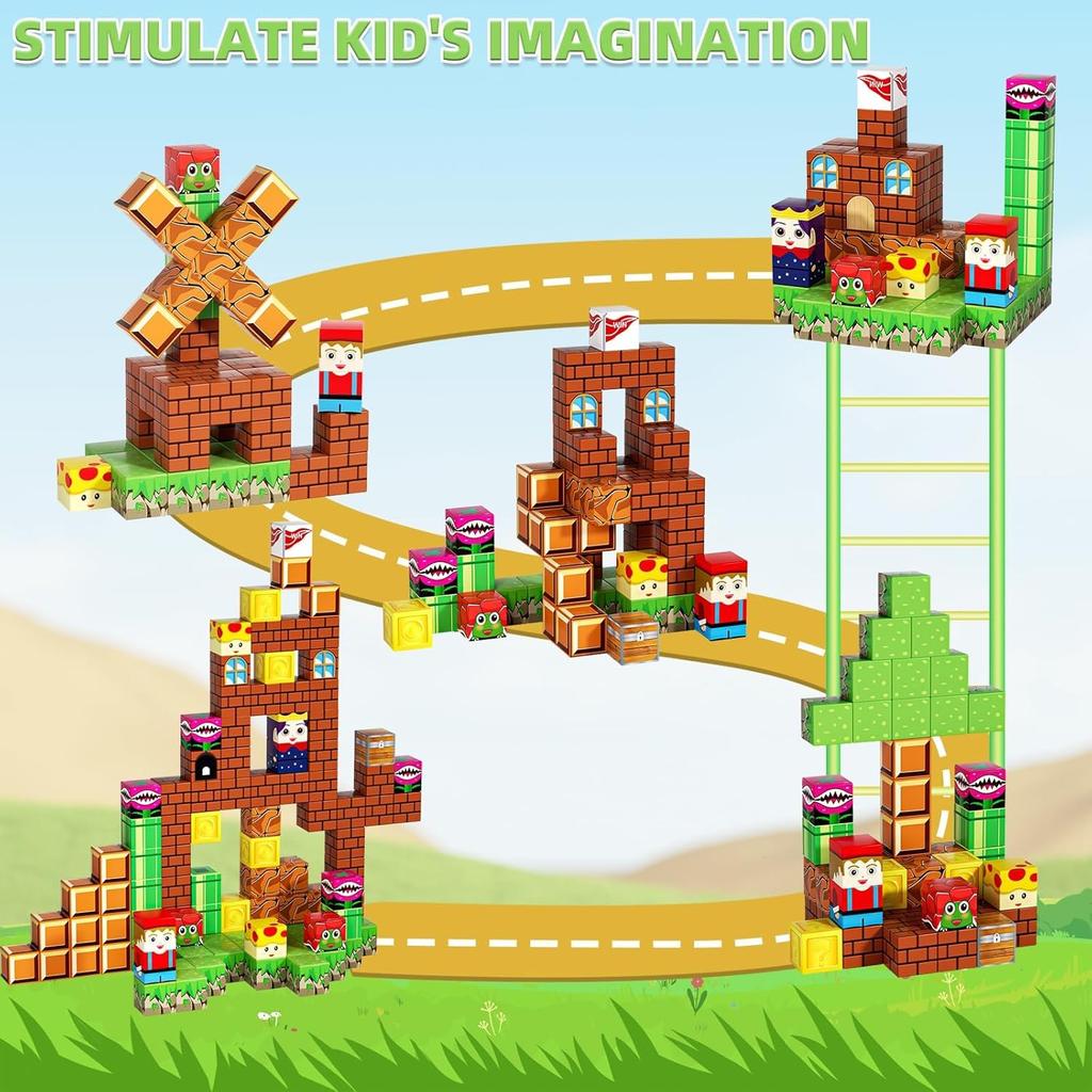 Magnetic Building Blocks for Mining Magnet World Build Game Adventure Set STEM Sensory Creative DIY Toy Gift