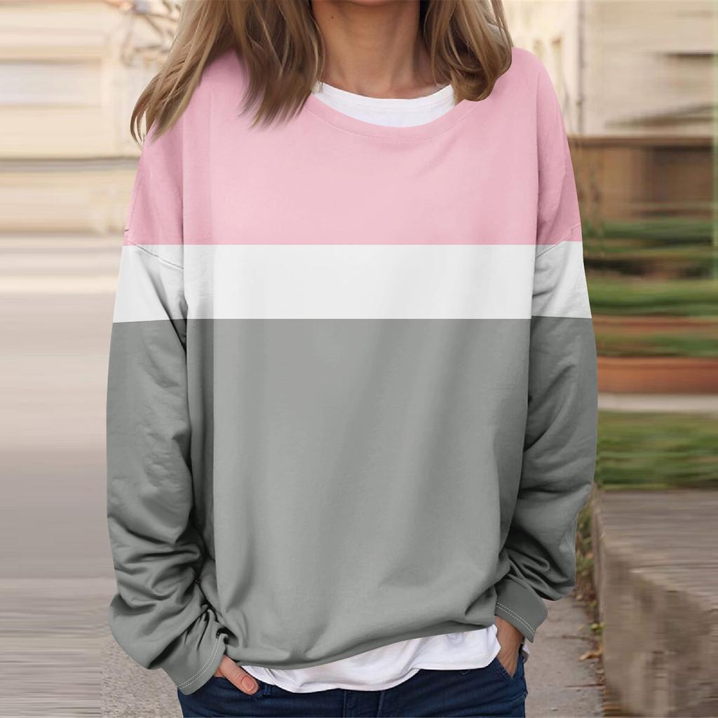 Женская повседневная модная винтажная печатная толстовка с длинным рукавом и круглым вырезом, многослойный пуловер