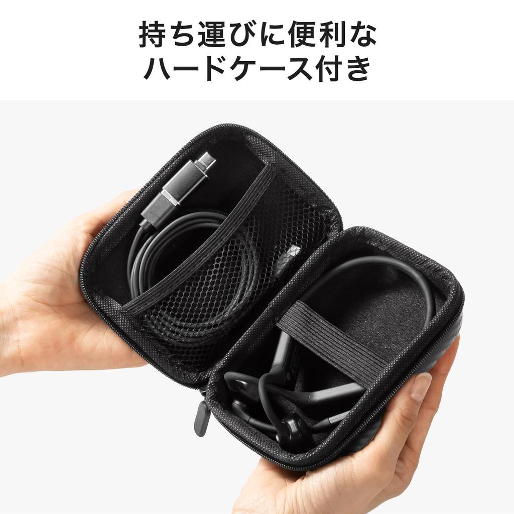 Sanwa Direct Гарнитура Bluetooth USB Проводная с Микрофоном Шумоподавлением с Кейсом для Хранения для Удаленной Работы и Онлайн-Встреч Беспроводная Открытого Типа