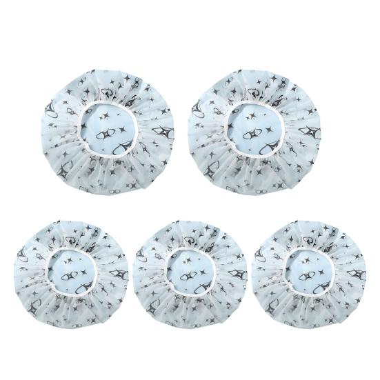 5 шт. Шапочки для душа Водонепроницаемая шапочка для волос для душа Большого размера Эластичная резинка Удобные для путешествий Складные Шапочки для душа для ванны, спа