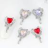10 шт., стразы для дизайна ногтей, украшения 3D, сердце, искусственный кристалл на сплаве, подвески, креативные украшения, аксессуары для чехла для телефона, ожерелье, ювелирные изделия