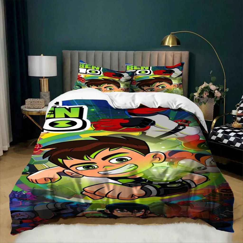 Duvet Cover Set 3D Print Ben 10 Cartoon Bedding Set 2/3 Pcs Twin Full Queen King Size For Boys Kids Bedroom Decor Gift