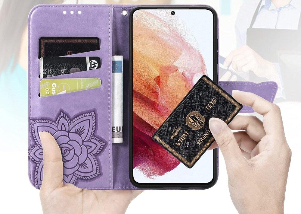 Flip case for Oppo Reno 12, Butterfly, purple