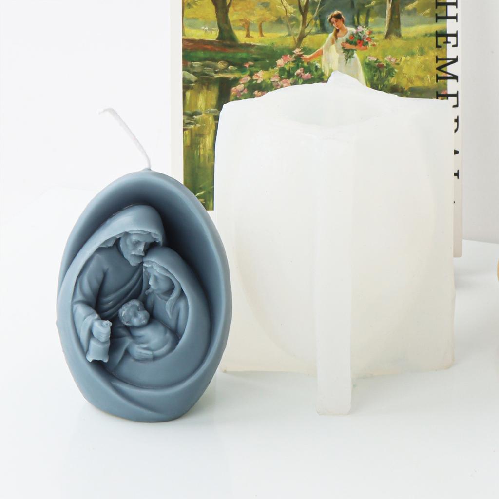 Семейные формы для свечей Младенца Иисуса, рождественские свечи, силиконовые формы из смолы для поделок из гипса, украшения дома