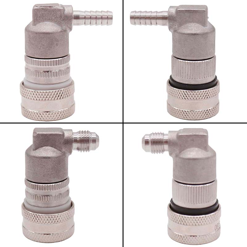 Stainless Steel Ball Lock Disconnect Homebrew Corny Keg Connector Gas/Liquid 1/4"Barb & 1/4"MFL Brand New
