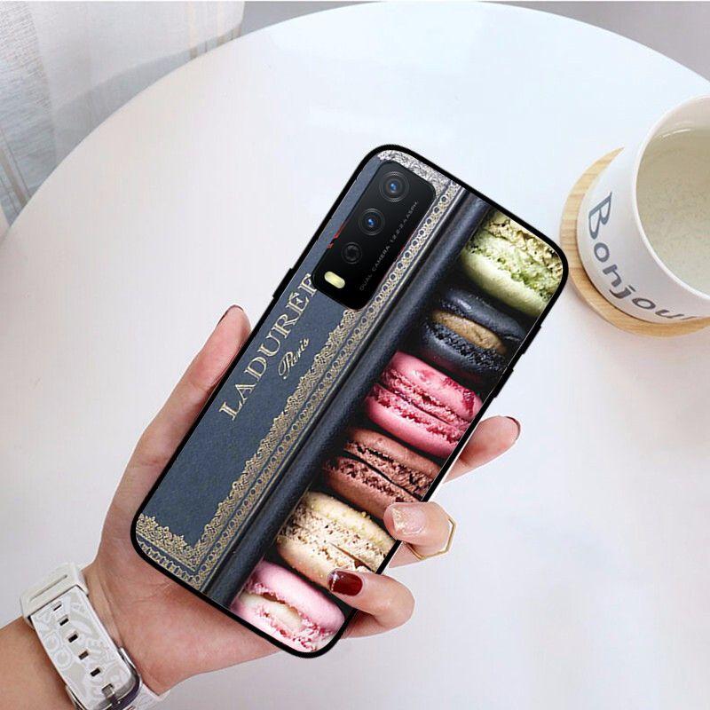 Чехол для телефона Funda Dessert macarons для vivo Y31 Y30 Y33S Y11S Y12S Y17 Y20 Y20S Y21S Y1S Y53S Y15 Y19 Y91C V23 5G, чехлы