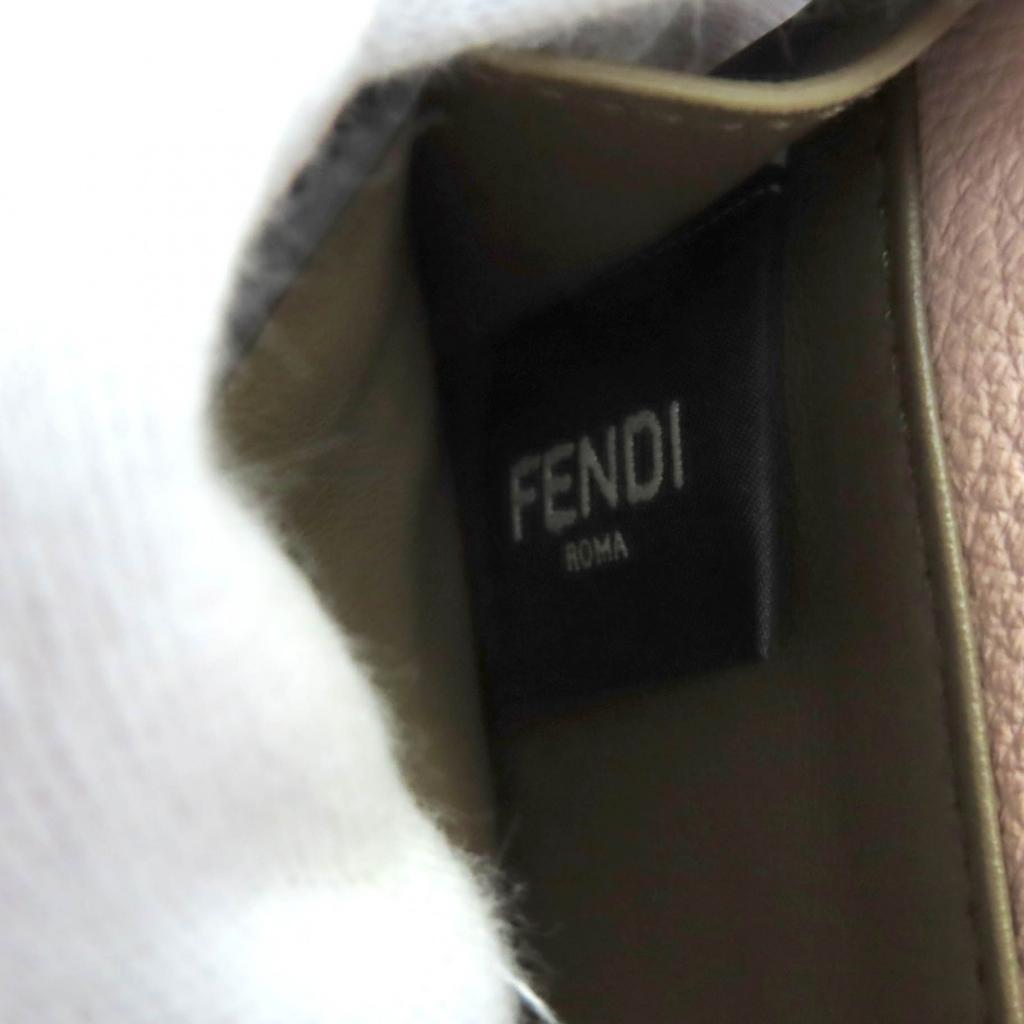 FENDI Tri-fold wallet Celeria Peekaboo Compact wallet pink leather Women 8M0426 Used