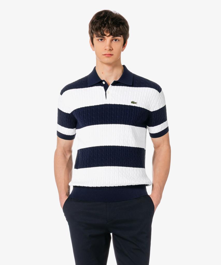 LACOSTE Men'S Cable Short Sleeve Sweater Polo Shirt Ph368E-56G Hde