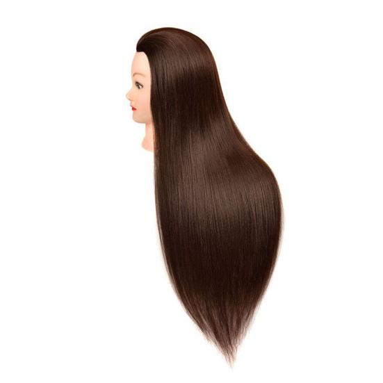 Стенд для демонстрации плетения волос, голова манекена с волосами, человеческие волосы, прямые 25", профессиональная кукольная голова для косметологии