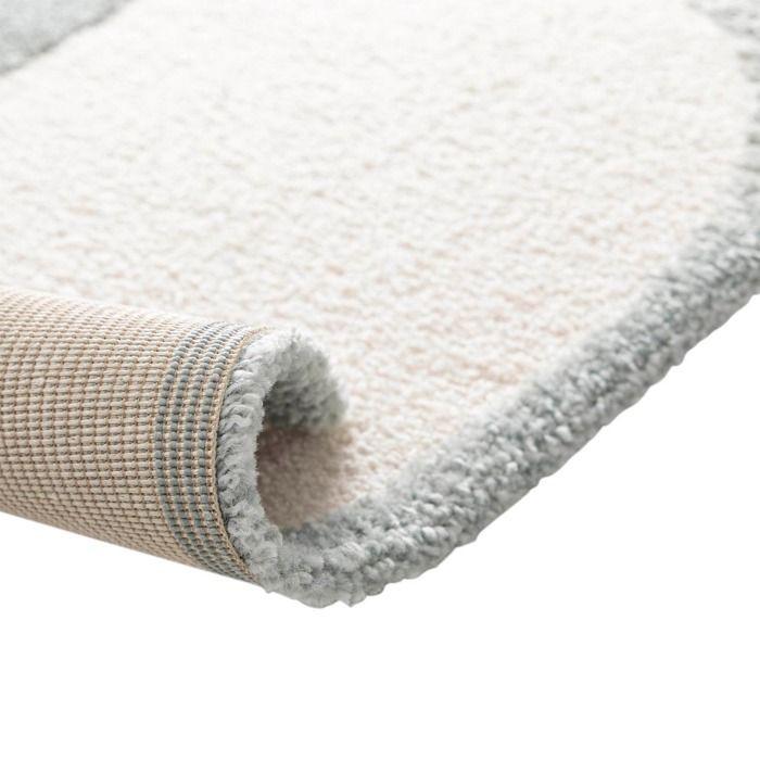 Tapis salon à reliefs doux à relief géométrique bleu 160x230