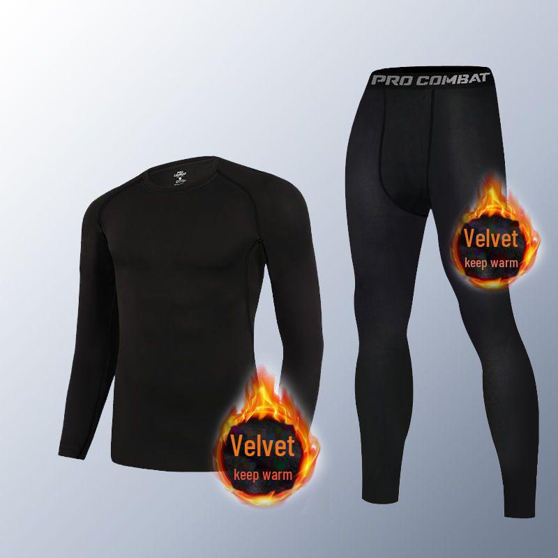 Men's Winter Quick-Dry Thermal Fitness Suit: Long-Sleeve Running & Training Underwear