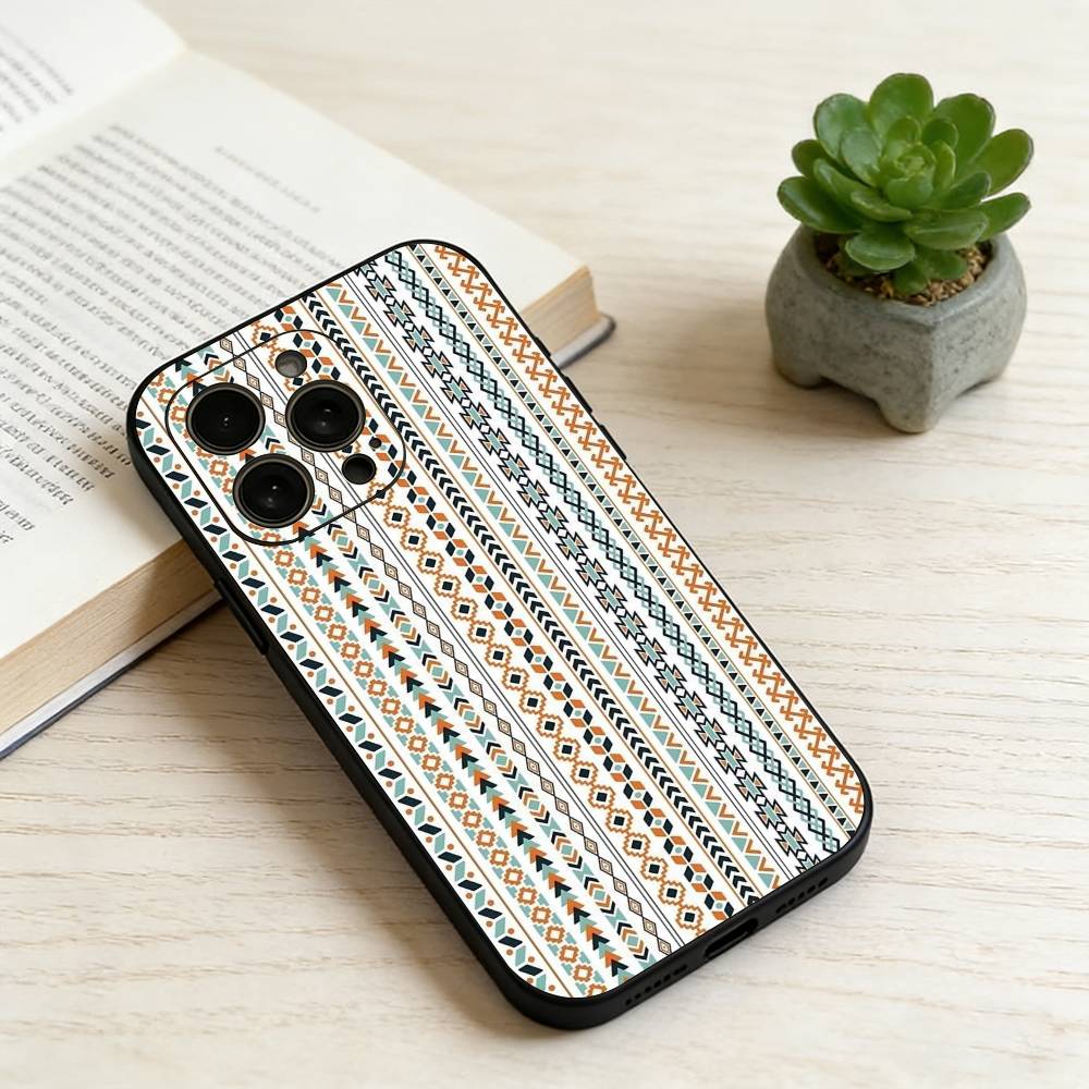 B-Бохо Принт Чехол для Телефона Силиконовый Мягкий Для IPhone 17 16 15 14 13 12 11 X XR Plus Pro Max Plus