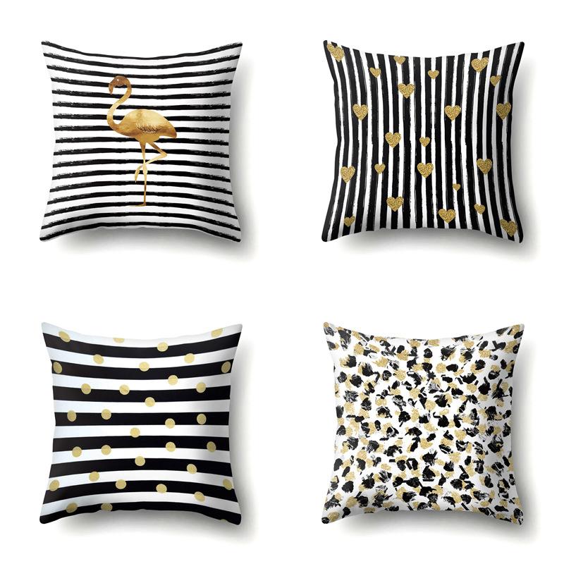Polyester Pillow Case Automobile Decoration Home Printed Pillow Case Waist Cushion Cover Car Cushion Head Cushion Cover