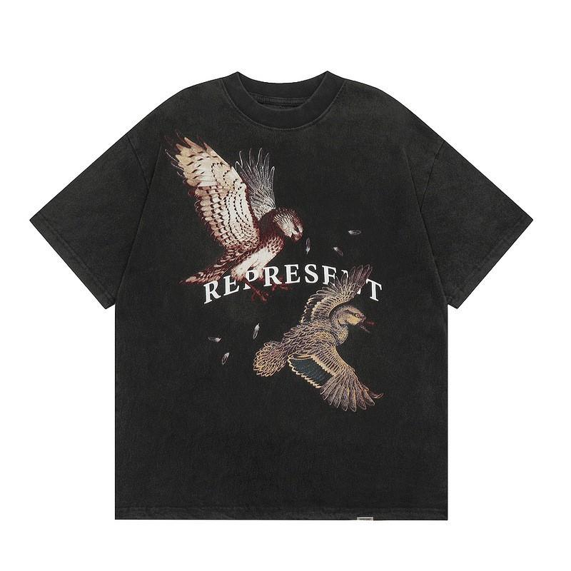 American Vintage REPRES Letter Print Oversized Short Sleeve T-Shirt Couples