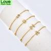 925 Sterling Silver Initial 26 Letters Alphabet Monogram Gold Name Bracelet Crystal Cz Zircon  Fashionable Jewelry