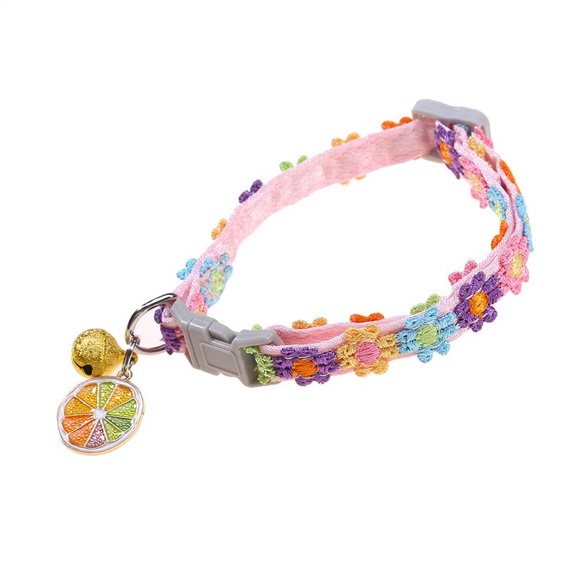Cute Lovely Sweet Pet Collar Necklace Dog Cat Collar With Bell Pendant Adjustable Small Medium Dogs Puppy Safety Buckle Pet Supplies