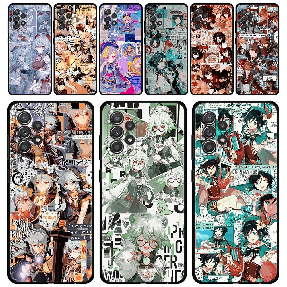 Anime Genshin Impact Case For Samsung Galaxy A51 A71 A41 A31 A11 A01 A72 A52 A42 A32 A22 A21s A02s A12 A02 Phone Shell Capa
