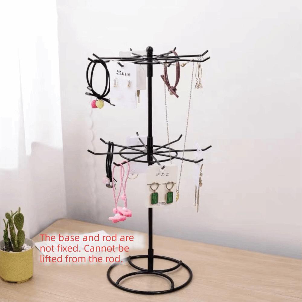 Metal Jewelry Display Stand 2 Tier Keychain Shelf New Necklace Organizer Hair Band Storage