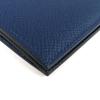 Great HERMES Bifold Wallet MC2 Fleming Bifold Wallet Purse Navy Epsom Leather Used