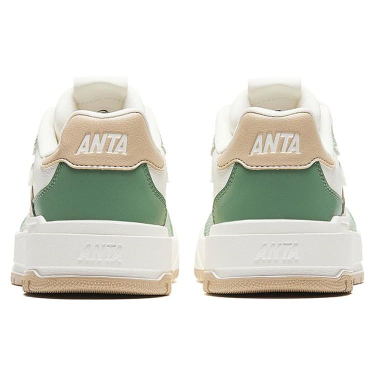 Anta Удобные универсальные прочные низкие кроссовки для скейтбординга женские кроссовки белые зеленые 122348067-5