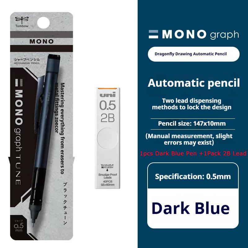Механический карандаш Tombow Monograph Tune, 0.5 Нажим/Встряхивание для подачи стержня Стабильное письмо Нелегко ломается для рисования, письма, набросков Художественный инструмент