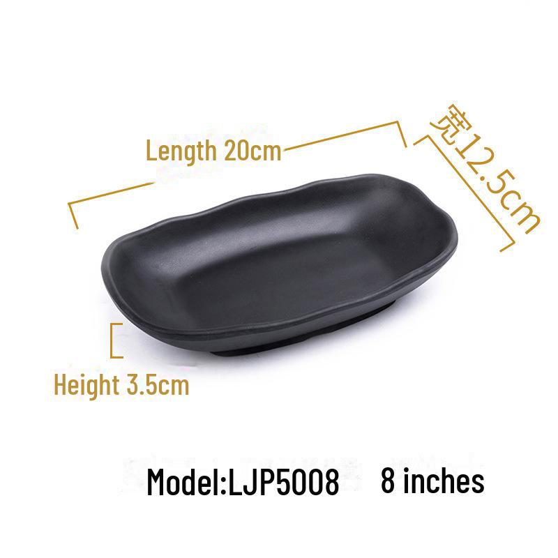 Melamine Black Imitation Porcelain Plate - Versatile Dish for Hot Pot, Barbecue, and Cold Dishes