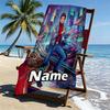 Custom Name Personalized Knight Rider Print Beach Towel, for Trip Camping Beach Party Home Decor, Birthday Gift for Family & Friends