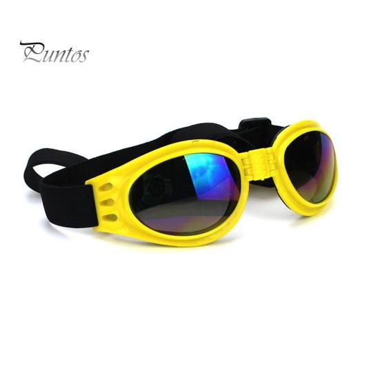 Dog Polarized Sunglasses Small Breed UV Protection Windproof Sun Glasses Pet Goggles Adjustable Folding Eye Wear with Elastic Band for Outdoor