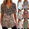 2023 Summer Loose-Fitting Printed Pullover Tee Tops for Women