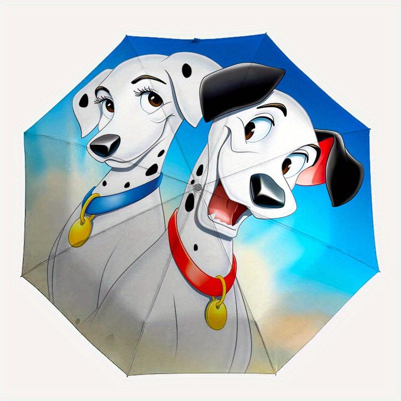 Dalmatian Dogs, Cruella De Vil Themed Automatic opening and closing folding umbrella, 8-rib windproof, compact travel design, suitable for a
