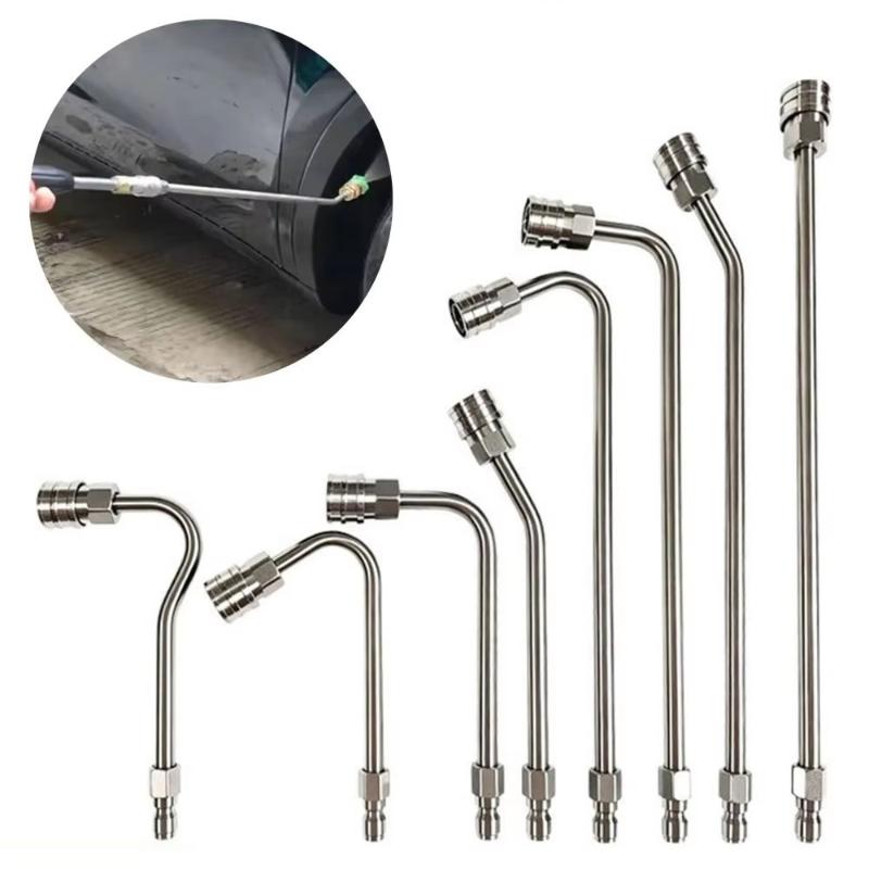 Stainless Steel Pressure Washer Curved Wand Set Durable Quick Connect For Car Washing Outdoor Cleaning