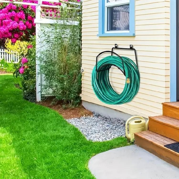 Garden Hoses Metal Durable Storage Bracket Wall Mounted Design Prevents Rusts For Outdoor Water Pipe Organization System