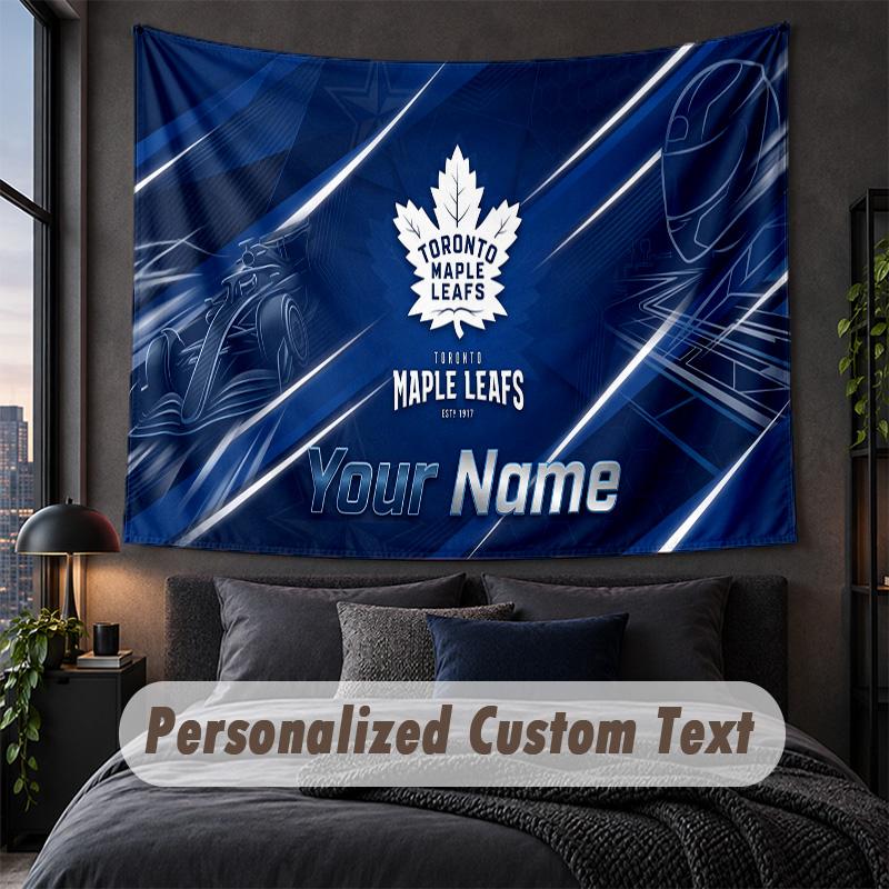 Custom Name Text Tapestry,Toronto Maple Leafs Decorative Wall Hanging, Background Tapestry For Home Bedroom