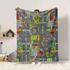 1Pc City Street Adventure Blanket Soft And Comfortable Casual Warm Camping Travel Christmas Halloween Xmas Gift M928725