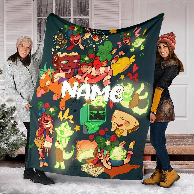 Personalized Custom Name Blanket - game Dandy's World Print Design,Blanket for Sofa,Bed,Travel,Camping - Soft and Warm, Great Gift