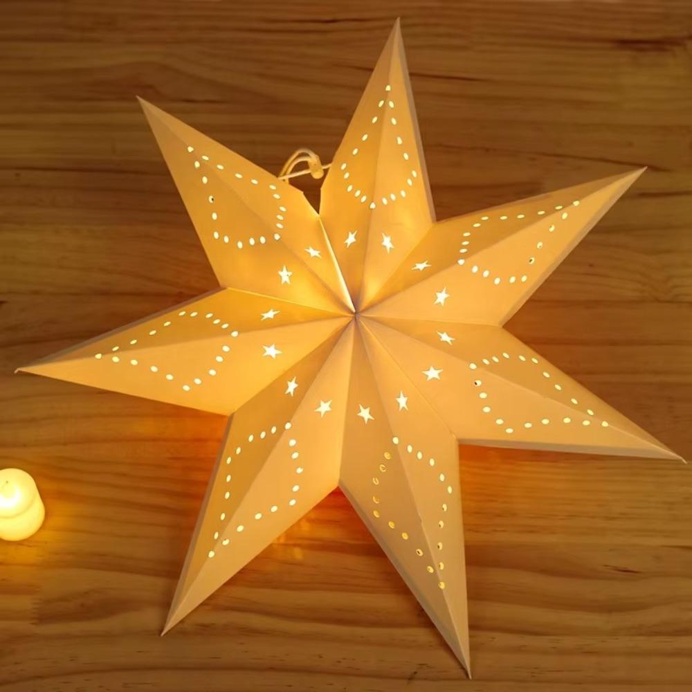 Eid Mubarak Star Lampshade 35/45cm Islam Muslim Light New Hollow Seven Point Star Home Decorations