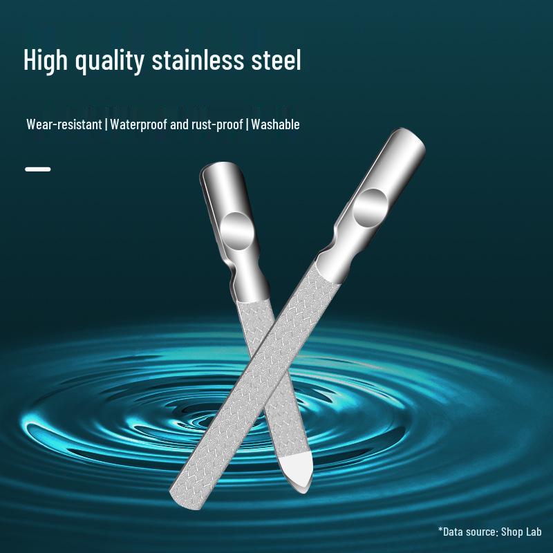 Новая двусторонняя нержавеющая пилка и баф для ногтей для ухода и нейл-арта
