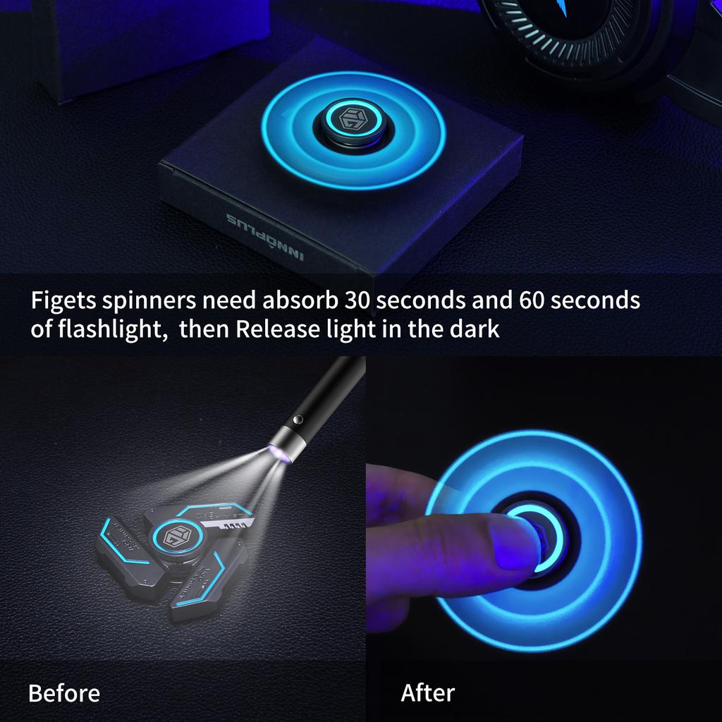 Fidget Spinner Alloy Luminous Light EDC Hand Gyroscope Stress Toys R188 Silent Bearing for Adults Male Kids Toys Birthday Gift