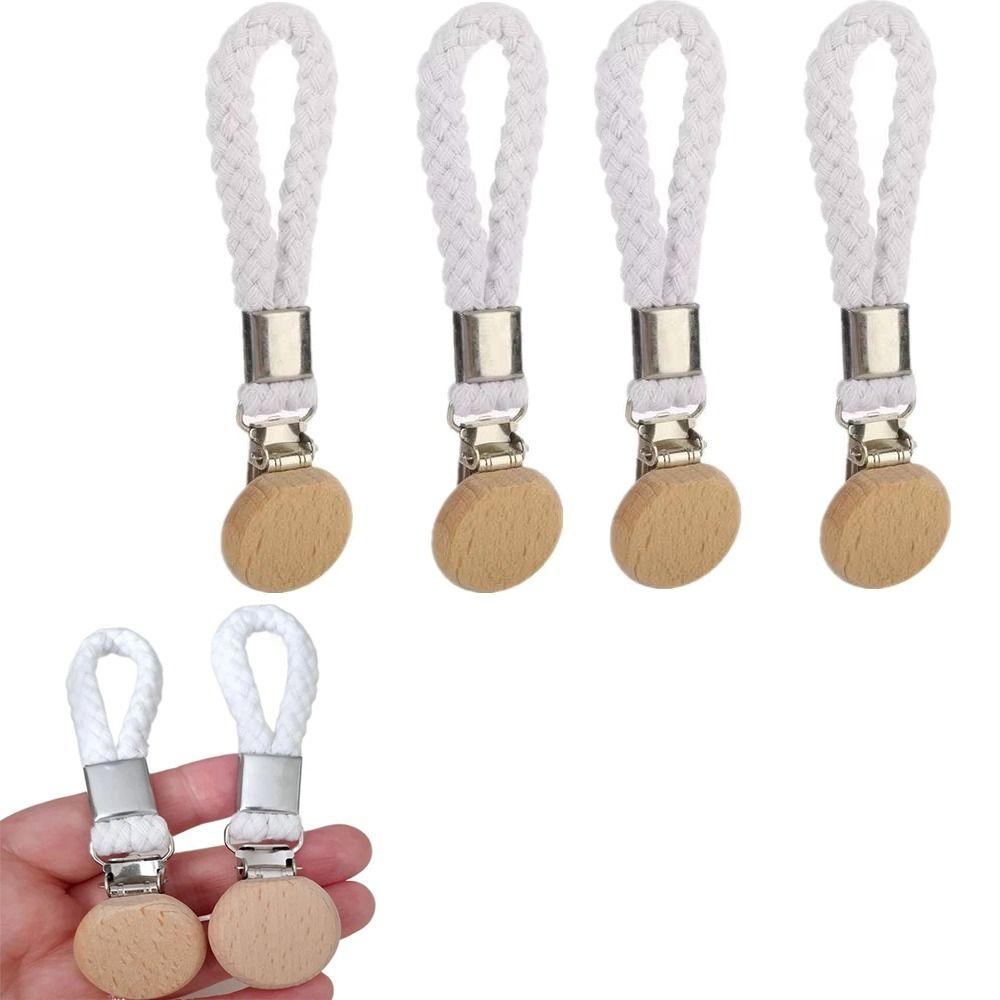 4Pcs Braided Small Woven Rope Clamps Wear-resistant Hand Towel Hanger Towel Hanging Clips  Laundry
