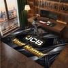 JCB Personalized Crystal Velvet Carpet, Customized Name Text Soft Anti‑Slip Rug for Living Room Bedroom