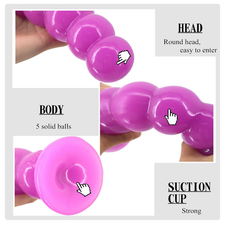 Пять шариков с бусинами для вытягивания Пенис Анальная пробка Пара Веселый секс Счастливая игрушка Мастурбация Оргазм Палочка Продукты для взрослых