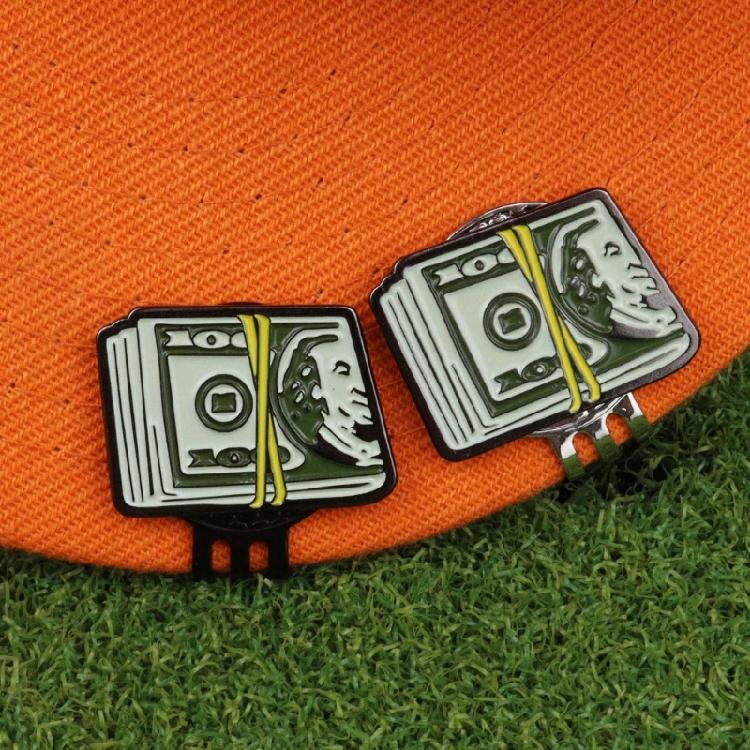 Денежная купюра Мяч для гольфа Маркер для прицеливания Металлический магнитный зажим для кепки Аксессуар для гольфа