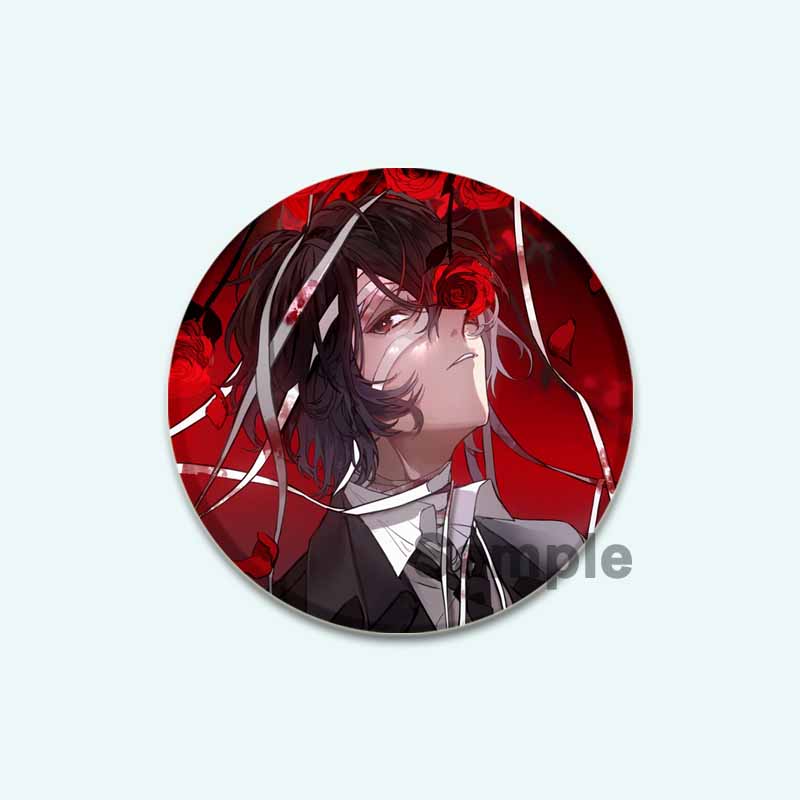 32/44/58mm Anime Bungo Stray Dogs Pins Dazai Osamu Cartoon Badge Armed Detective Agency Handmade Brooches Breastpin for Backpack Clothes