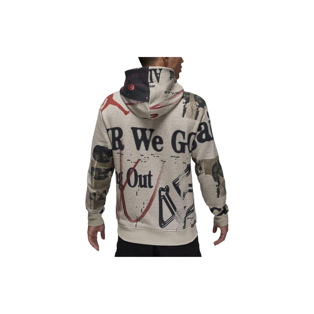 Jordan SS24 Flight Series All Over Print Hooded Casual Long Sleeve Hooded Long Sleeve Men sweatshirt Cream FN6518-236